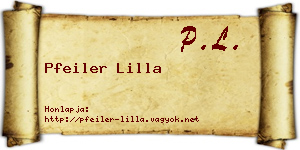 Pfeiler Lilla névjegykártya